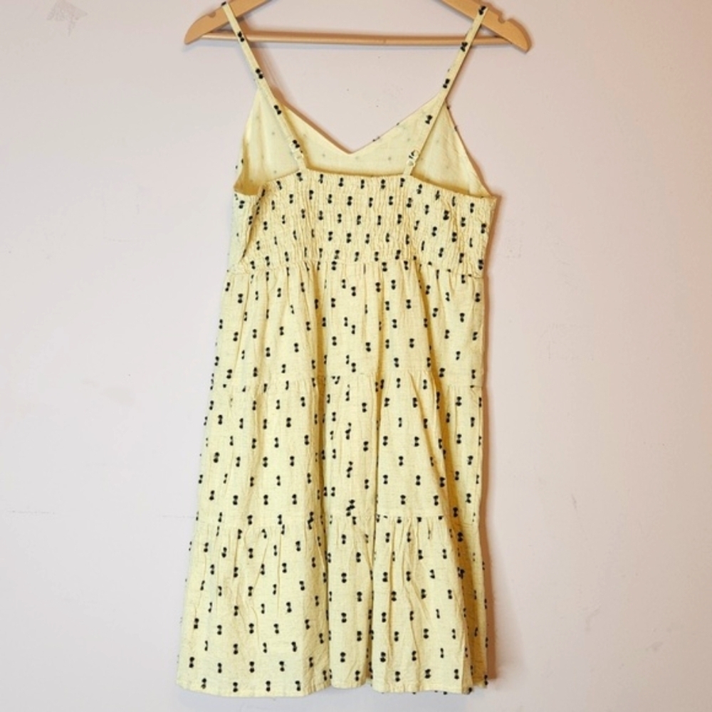SIM & SAM Linen Blend Mini Dress Black & Natural Color size M - Picture 2 of 14